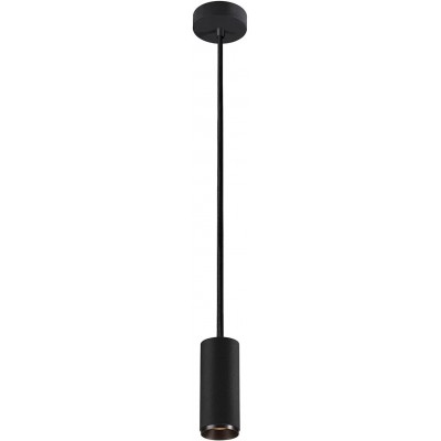 Lámpara colgante 10W Forma Cilíndrica 7×7 cm. LED regulable en posición Salón, comedor y vestíbulo. Estilo moderno. Policarbonato. Color negro