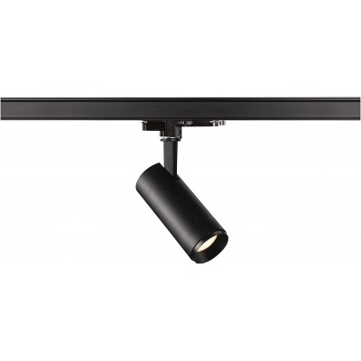 186,95 € Envío gratis | Foco para interior 10W 15×7 cm. LED Orientable. Sistema trifásico de carril-riel Policarbonato. Color negro