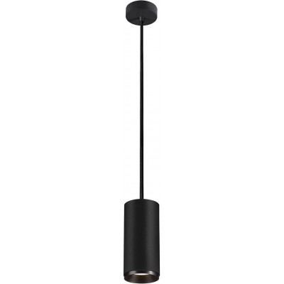 Lampada a sospensione 28W Forma Cilindrica 10×10 cm. LED regolabile in posizione Sala da pranzo, camera da letto e atrio. Stile moderno. Policarbonato. Colore nero