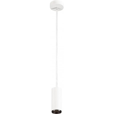 Lámpara colgante 10W Forma Cilíndrica 7×7 cm. LED regulable en posición Salón, comedor y vestíbulo. Estilo moderno. Policarbonato. Color blanco