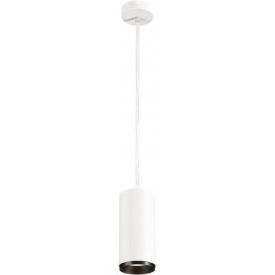 Lámpara colgante 28W Forma Cilíndrica 10×10 cm. LED regulable en posición Salón, dormitorio y vestíbulo. Estilo moderno. Policarbonato. Color blanco