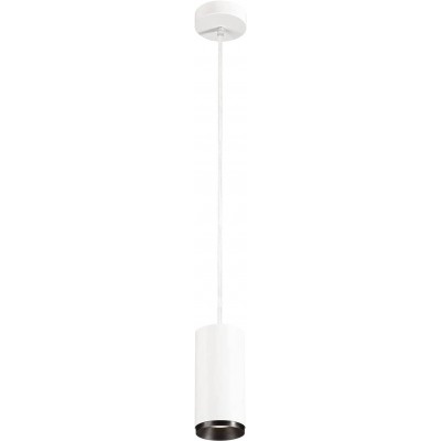 Lámpara colgante 20W Forma Cilíndrica 19×9 cm. LED regulable en posición Salón, comedor y dormitorio. Estilo moderno. Aluminio y PMMA. Color blanco