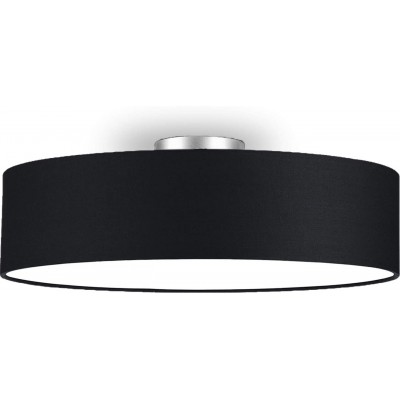 143,95 € Free Shipping | Ceiling lamp Round Shape Ø 60 cm. Living room, dining room and bedroom. Modern Style. PMMA, Metal casting and Textile. Black Color