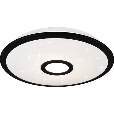 室内顶灯 Trio 18W 圆形的 形状 42×42 cm. LED。遥控 饭厅, 卧室 和 大堂设施. 有机玻璃. 黑色的 颜色
