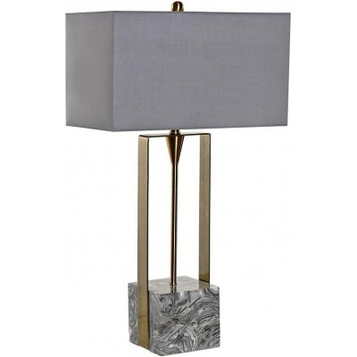 Lampada da tavolo Forma Rettangolare 81×41 cm. Soggiorno, camera da letto e atrio. Metallo e Tessile. Colore grigio