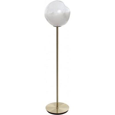 Lámpara de pie Forma Esférica 135×30 cm. Salón, dormitorio y vestíbulo. Cristal, Metal y Vidrio. Color blanco