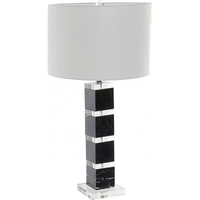 Lampe de table Façonner Cylindrique 73×38 cm. Salle, salle à manger et chambre. Cristal, Lin et Marbre. Couleur blanc