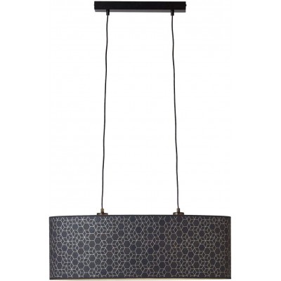 Lampe à suspension 40W Façonner Ovale 118×70 cm. Salle, salle à manger et chambre. Style moderne. Métal. Couleur noir