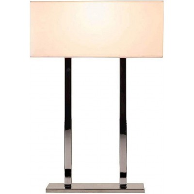 Lampada da tavolo 100W 52×35 cm. Metallo e tessile. Colore cromato