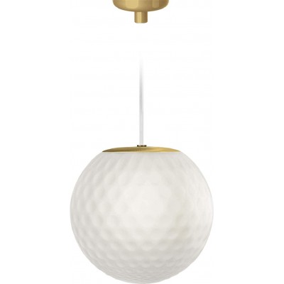 238,95 € Free Shipping | Hanging lamp 48W Spherical Shape 22×21 cm. Living room, dining room and bedroom. Crystal and Glass. White Color
