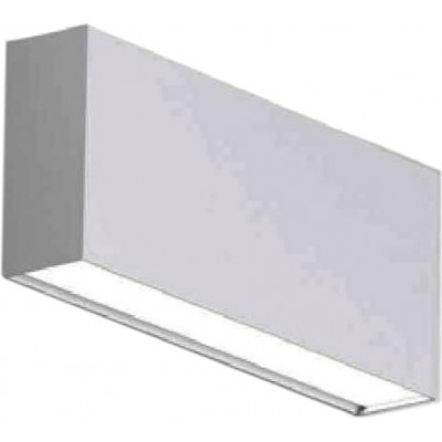 Aplique de pared interior Forma Rectangular 24×13 cm. Salón, comedor y dormitorio. Aluminio. Color blanco