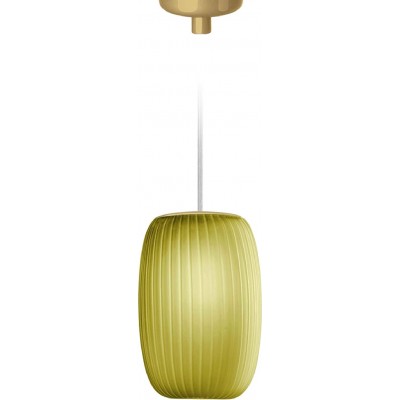 Lampada a sospensione 48W Forma Cilindrica 25×18 cm. Sala da pranzo, camera da letto e atrio. Cristallo e Bicchiere. Colore verde