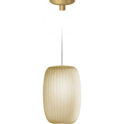 Lâmpada pendurada Forma Cilíndrica 25×18 cm. Sala de estar, sala de jantar e salão. Cristal e Vidro. Cor dourado