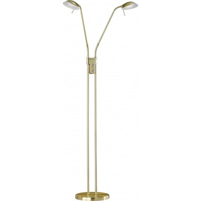 Floor lamp 12W Extended Shape 160×26 cm. Dimmable LED flexible arms Living room, dining room and lobby. Metal casting. Brass Color