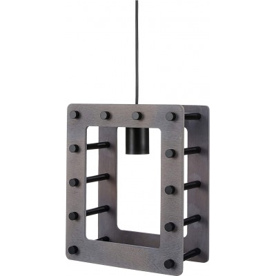 Подвесной светильник Квадратный Форма 80×23 cm. Гостинная, спальная комната и лобби. Металл и Древесина. Серый Цвет