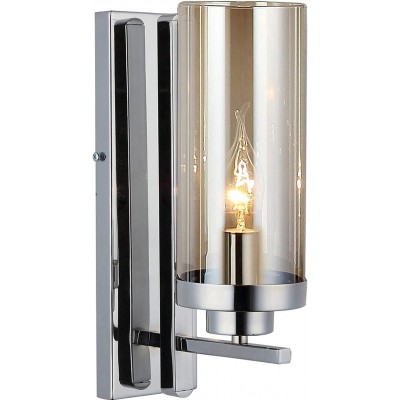 299,95 € Free Shipping | Indoor wall light 40W Cylindrical Shape 32×18 cm. Living room, dining room and lobby. Crystal and Metal casting. Plated chrome Color
