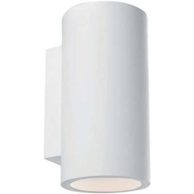 Lampada da parete per interni 35W Forma Cilindrica Ø 12 cm. Sala da pranzo, camera da letto e atrio. Stile design e freddo. Malta. Colore bianca