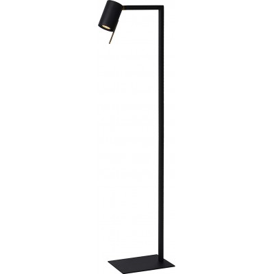 Lámpara de pie 35W Forma Cilíndrica 128×44 cm. Salón, comedor y vestíbulo. Estilo moderno. Metal y Madera. Color negro