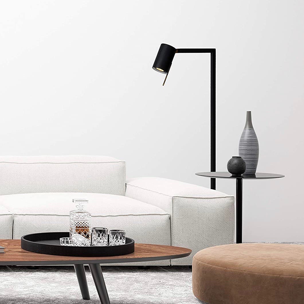 225,95 € 免费送货 | 落地灯 35W 128×44 cm. 金属 和 木头. 黑色的 颜色