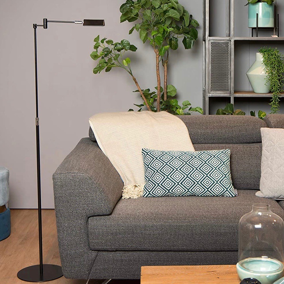 225,95 € Envio grátis | Luminária de piso 9W 126×25 cm. Articulável Alumínio, pmma e metais. Cor preto