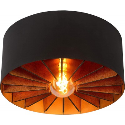 208,95 € Free Shipping | Ceiling lamp 15W Cylindrical Shape 40×40 cm. Living room, dining room and bedroom. Modern Style. Metal casting. Black Color