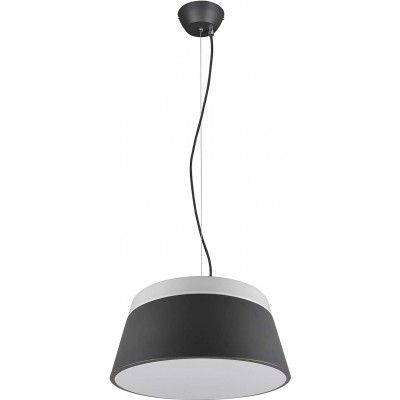 Hanging lamp Trio 15W Cylindrical Shape Ø 45 cm. Living room, dining room and bedroom. Steel. Black Color