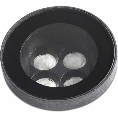 Illuminazione da incasso 8W Forma Rotonda 4 faretti LED orientabili Soggiorno, camera da letto e atrio. Alluminio. Colore nero