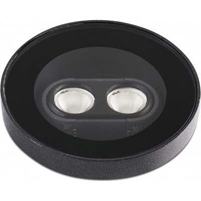 Iluminación empotrable 4W Forma Redonda Doble foco LED orientable Salón, comedor y dormitorio. Aluminio y Cristal. Color negro