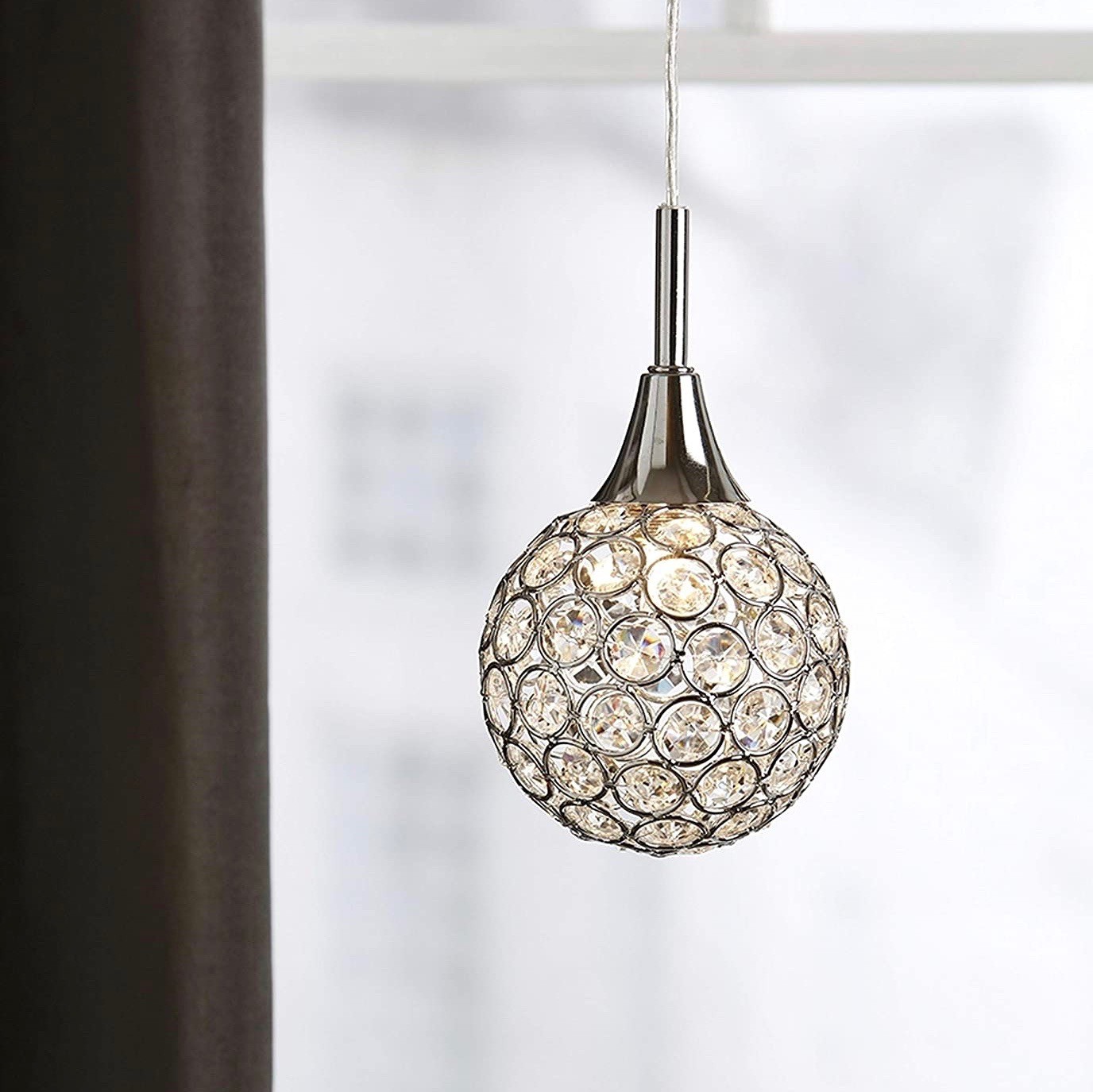 105,95 € Free Shipping | Hanging lamp 28W 18×10 cm. Crystal. Plated chrome Color