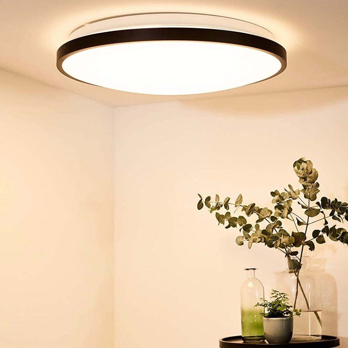 278,95 € Kostenloser Versand | Innendeckenleuchte 50W 56×56 cm. Acryl und metall. Schwarz Farbe