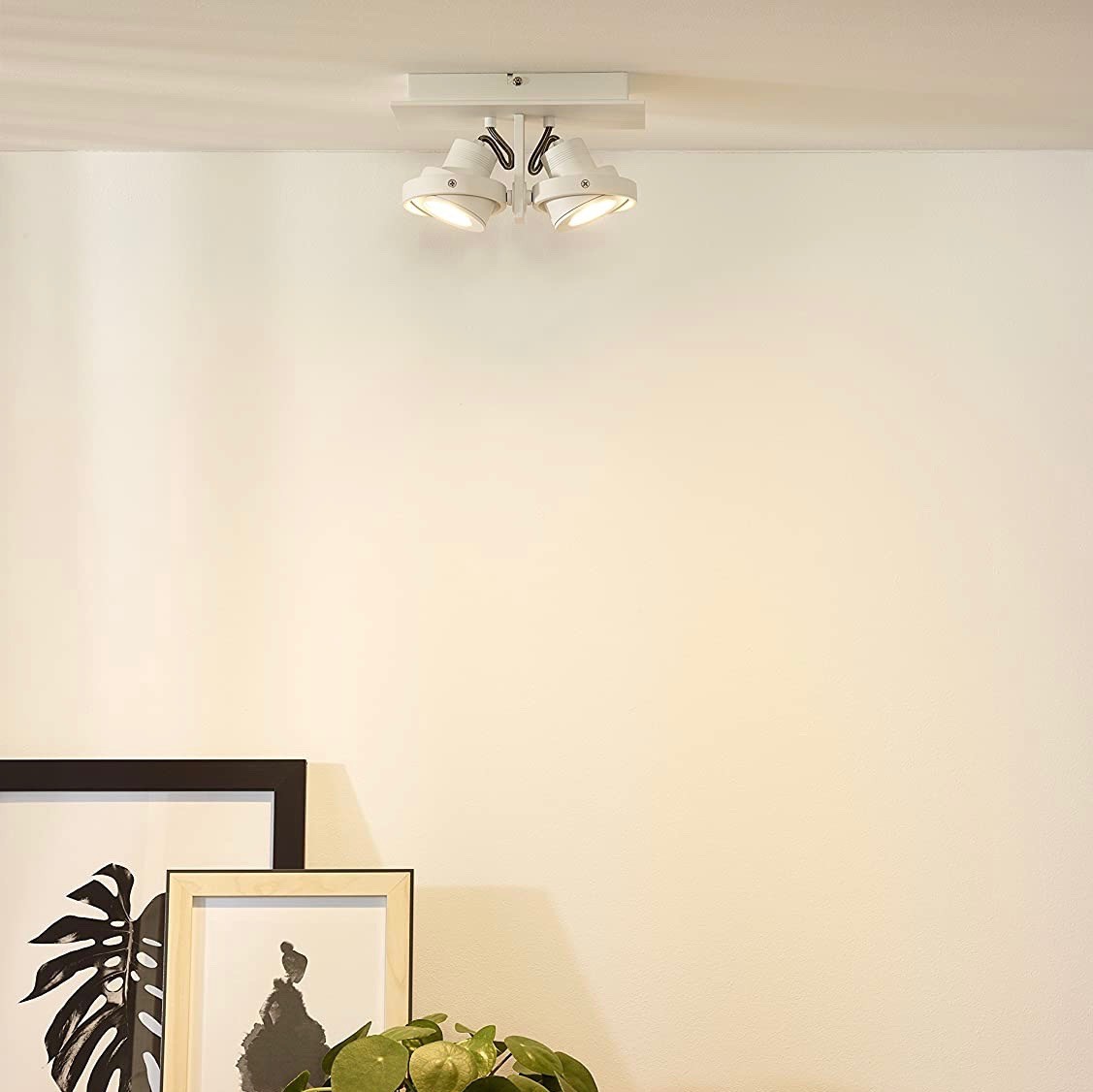 212,95 € Бесплатная доставка | Внутренний точечный светильник 10W 23×13 cm. 2 регулируемые световые точки Алюминий. Белый Цвет