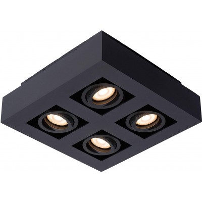 292,95 € Envío gratis | Foco para interior 20W 25×25 cm. 4 puntos de luz orientables Aluminio. Color negro