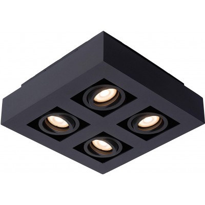 306,95 € Free Shipping | Indoor spotlight 20W Square Shape 25×25 cm. 4 adjustable light points Living room, bedroom and lobby. Modern Style. Aluminum. Black Color
