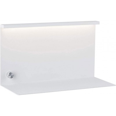 129,95 € Envío gratis | Aplique de pared interior 4W 3000K Luz cálida. 35×20 cm. LED regulable. Bandeja portaobjetos Metal. Color blanco