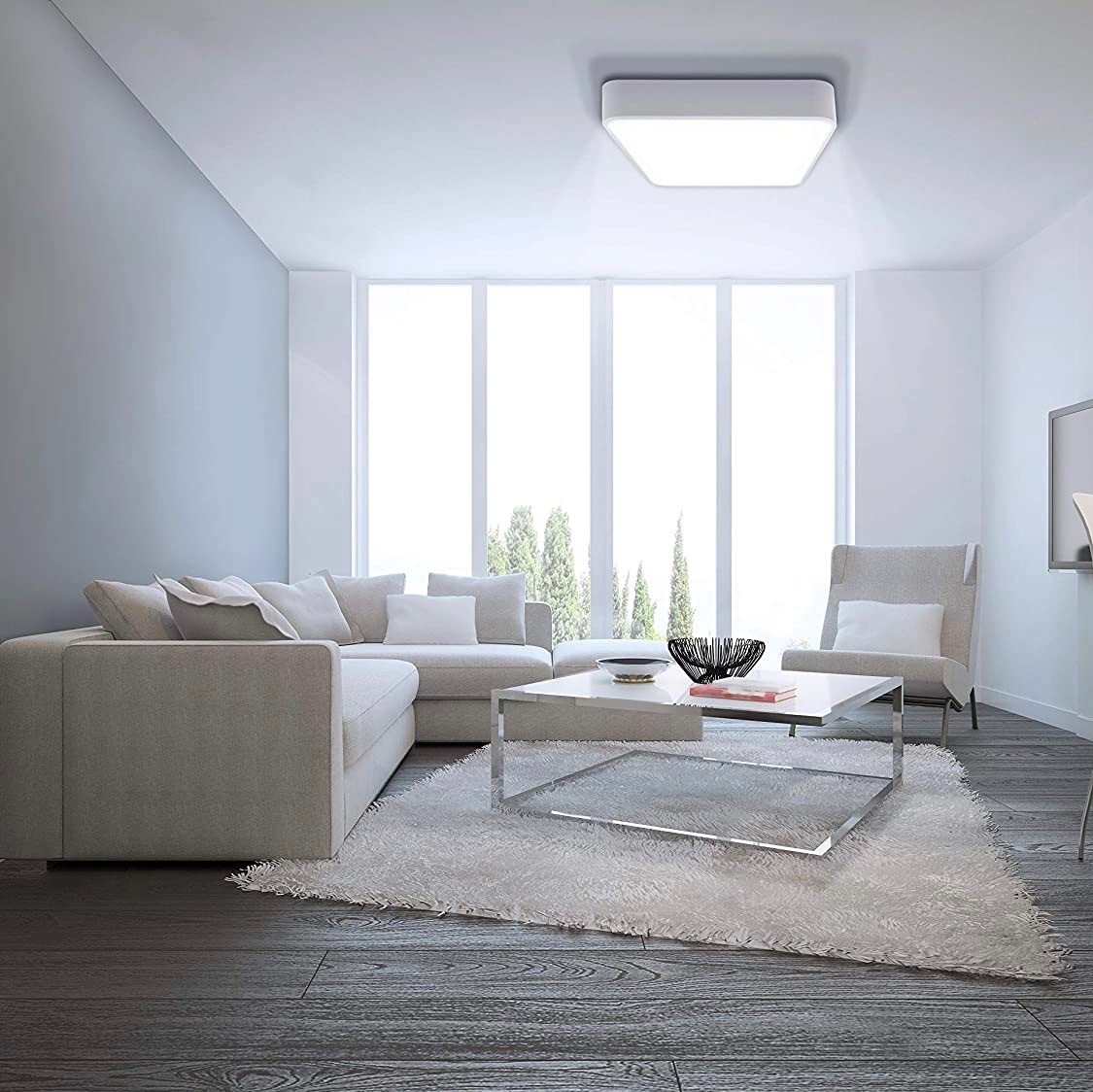 279,95 € Бесплатная доставка | Внутренний потолочный светильник 80W 60×60 cm. LED Акрил. Белый Цвет