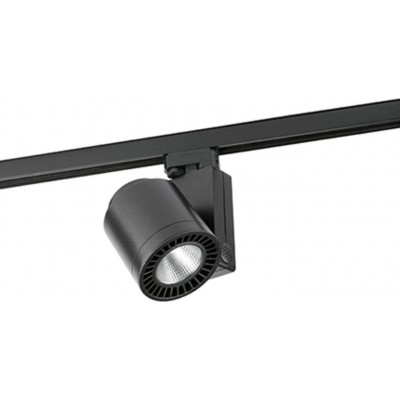 222,95 € Kostenloser Versand | Innenscheinwerfer 25W 2700K Sehr warmes Licht. 27×19 cm. Einstellbare LED. Installiert auf Gleis-Schiene-System Aluminium. Schwarz Farbe