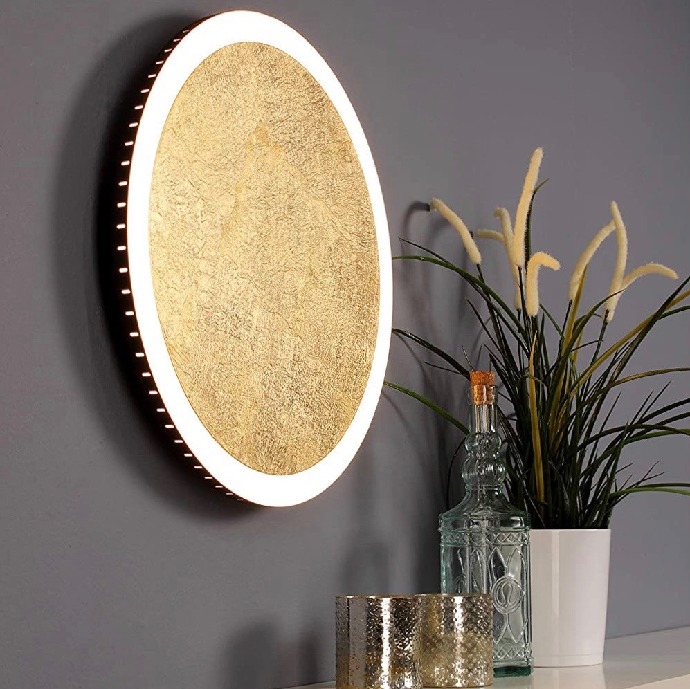 148,95 € Envio grátis | Luz de parede interna 24W 44×44 cm. Pmma. Cor dourado