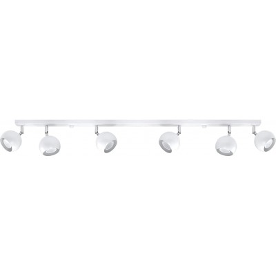 159,95 € Envío gratis | Foco para interior 120×15 cm. 6 focos LED orientables Acero. Color blanco