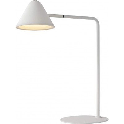 Lámpara de escritorio 3W 3000K Luz cálida. Forma Cónica 49×38 cm. Salón, comedor y dormitorio. Estilo moderno. Metal. Color blanco