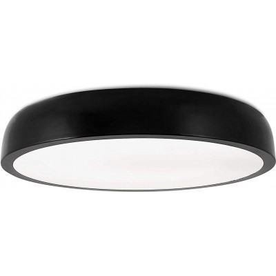 168,95 € Envio grátis | Luz de teto interna 30W 3000K Luz quente. 43×9 cm. LED Aço inoxidável, cristal e metais. Cor preto