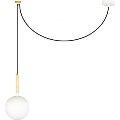 Hanging lamp 20W Spherical Shape 35×19 cm. LED Dining room, bedroom and lobby. Polycarbonate. White Color
