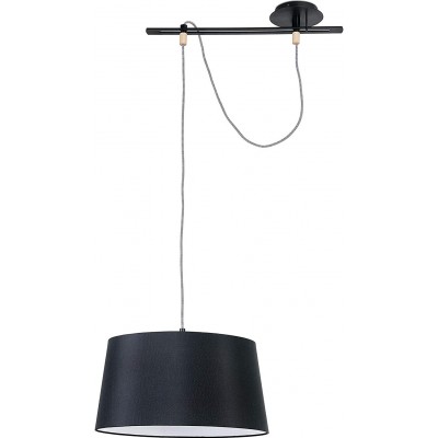 Lâmpada pendurada 15W Forma Cilíndrica 130×45 cm. LED Sala de estar, sala de jantar e quarto. Aço e Alumínio. Cor preto