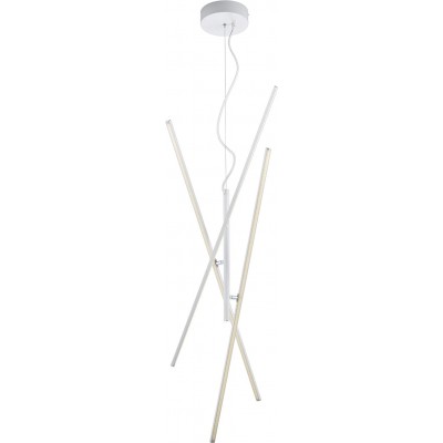 Lámpara de araña Trio 9W 3000K Luz cálida. Forma Alargada 150×100 cm. 3 puntos de luz Salón, comedor y vestíbulo. Estilo moderno. Metal. Color blanco