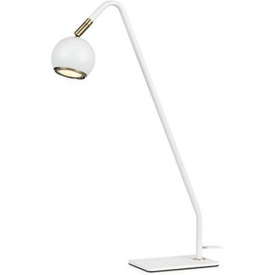 Lámpara de escritorio 12W Forma Esférica 48×32 cm. Salón, comedor y dormitorio. Estilo nórdico. Acero. Color blanco