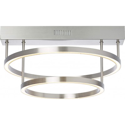 195,95 € Free Shipping | Ceiling lamp 30W 3000K Warm light. Round Shape 37×35 cm. Double LED spotlight with integrated dimmer Living room, dining room and bedroom. Modern Style. Aluminum and PMMA. Nickel Color