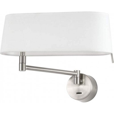 157,95 € Spedizione Gratuita | Lampada da parete per interni 11W 32×23 cm. Articolare Metallo e tessile. Colore nichel