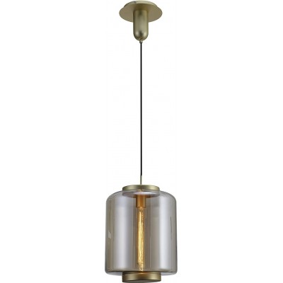 Lámpara colgante 40W Forma Cilíndrica Ø 30 cm. Salón, comedor y vestíbulo. Estilo moderno. Cristal y Metal