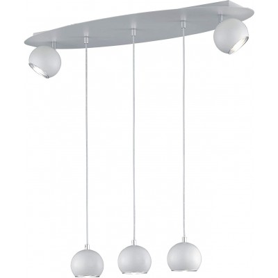 Lámpara colgante Trio 28W Forma Esférica 150×80 cm. Doble foco orientable Salón, comedor y vestíbulo. Estilo moderno. Metal. Color blanco