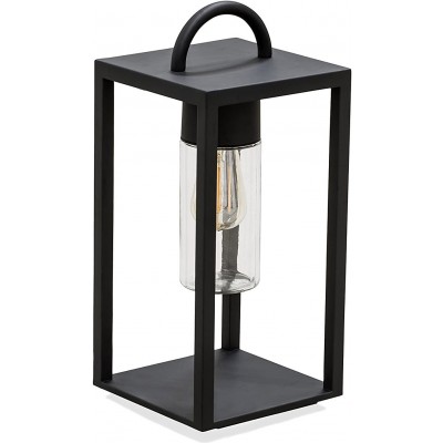 Lampada a sospensione 40W 46×20 cm. Alluminio, cristallo e bicchiere. Colore nero