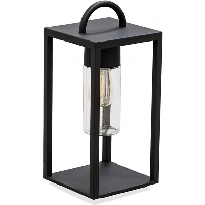 Lámpara colgante 40W Forma Cúbica 46×20 cm. Salón, comedor y vestíbulo. Aluminio, Cristal y Vidrio. Color negro
